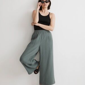 EUC Madewell wide leg crop Lightspun Pants , size S Green ~$60